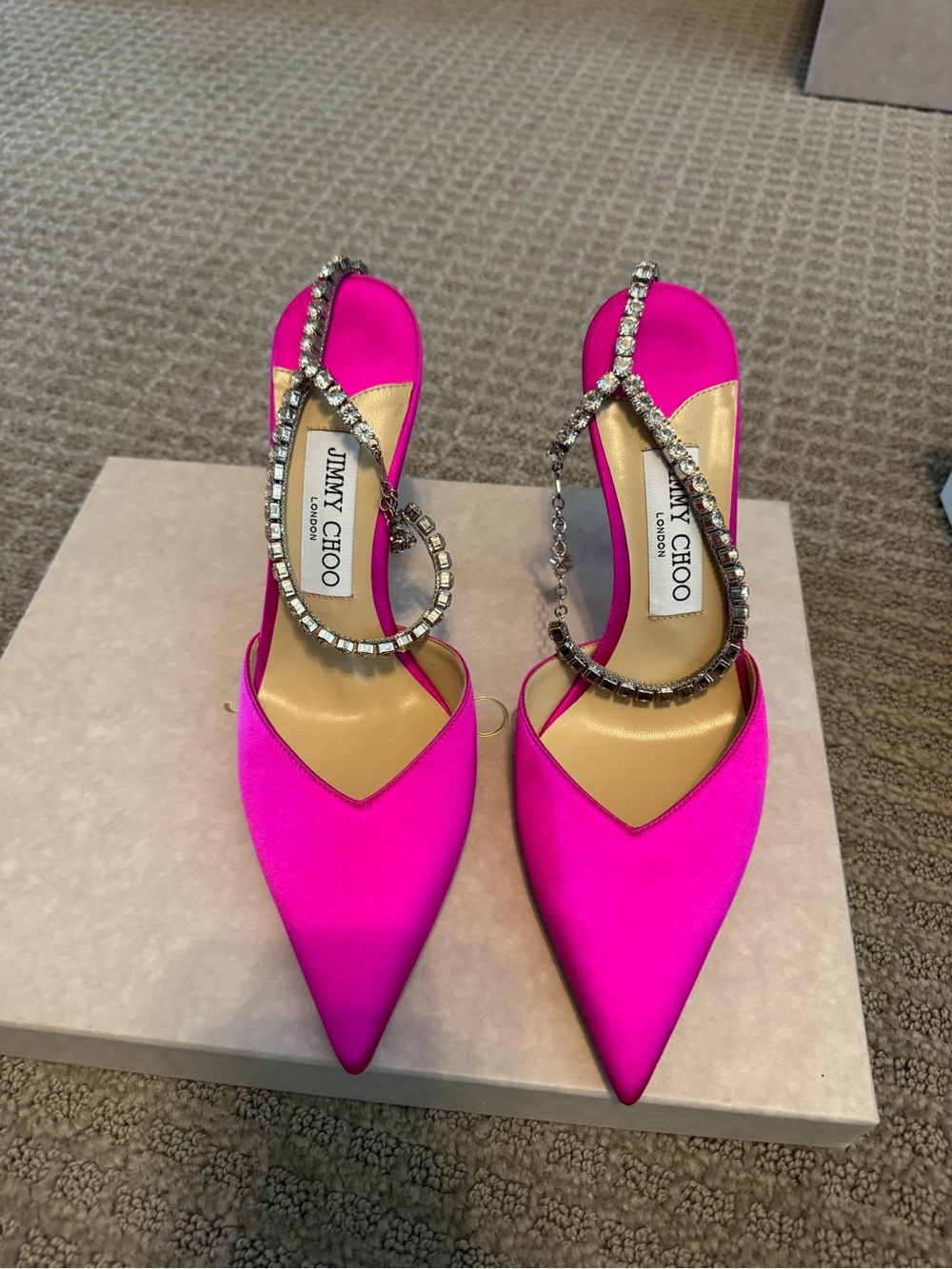 Jimmy Choo Saeda 100 mm Satin Heel. Size 38